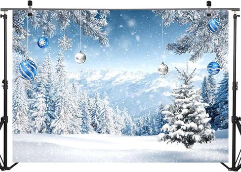 Mocsicka 7x5ft Winter Forest Backdrop Winter Wonderland Christmas Party Background Decorations Snowy Christmas Tree Photo Prop Supplies in Saudi Arabia