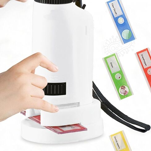 60x-120x Zoom Pocket Microscope with LED Light | Portable Handheld Mini Microscope | 5-Piece Set Includes Carrying Case | for Science Education in Saudi Arabia