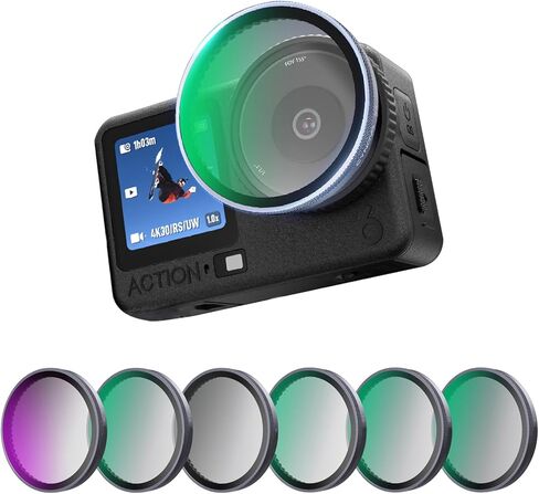فلتر عدسة الكاميرا لـ DJI Osmo Action 6، CPL Polarizing Protection ND8/ND16/ND32/ND64/ 1/4 ملحقات فلتر كاميرا الضباب الأسود (ND32) in Kuwait