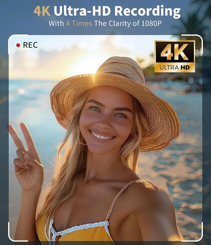 Native 4K Digital Camera Real 21MP CMOS 64MP Images| 3" Flip Screen Vlogging Camera with Built-in Microphone | 16 Retro Filters | Macro & Wide-Angle Lens Support | 32GB&OTG Included in Saudi Arabia