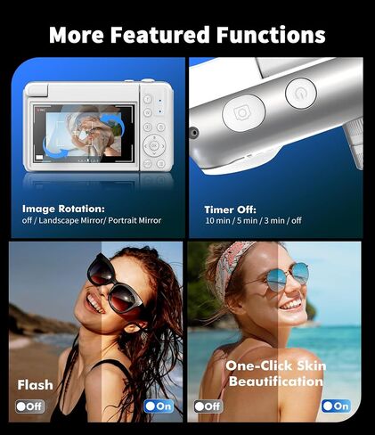 Native 4K Digital Camera Real 21MP CMOS 64MP Images| 3" Flip Screen Vlogging Camera with Built-in Microphone | 16 Retro Filters | Macro & Wide-Angle Lens Support | 32GB&OTG Included in Saudi Arabia