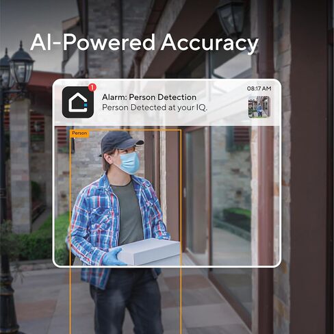 IQ 2K Wired Gemini AI Security Camera – 160° Wide Angle, Free 7‑Day Cloud Storage, Dual PoE/Wi‑Fi Connectivity, Person/Vehicle/Face Detection, Two‑Way Audio & Spotlight in Saudi Arabia
