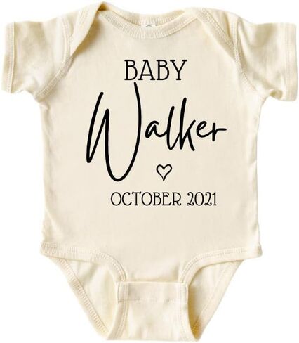 Custom Baby Onesie Announcement | Personalized Last Name Pregnancy Reveal | Cute Baby Announcements | LNDDC01 CREAM in Saudi Arabia
