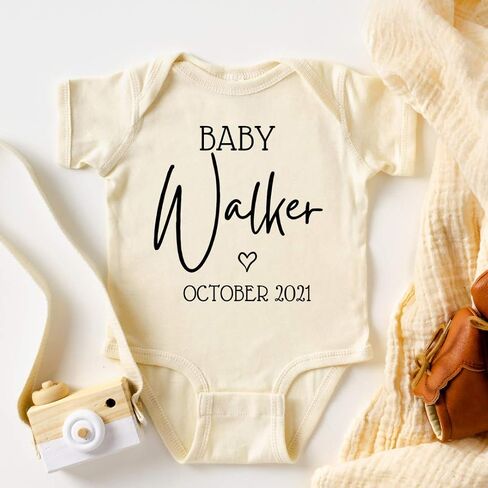 Custom Baby Onesie Announcement | Personalized Last Name Pregnancy Reveal | Cute Baby Announcements | LNDDC01 CREAM in Saudi Arabia