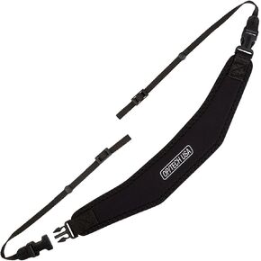 OP/TECH USA Utility Strap 3/8" – Padded Camera Strap with Quick Release for DSLR, Binoculars, Polaroid & Film Cameras – Lightweight, Vintage Style – Black - Made in USA in Saudi Arabia