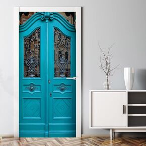 3D Door Stickers Murals - White Wooden Peel and Stick Wallpaper PVC Self-Adhesive Decals, Removable Waterproof Poster for Bedroom Living Room Wall Decoration 30.3x78.7 Inch in Saudi Arabia