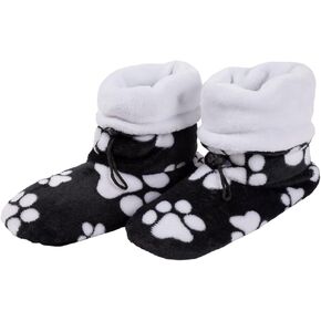 GreaterGood Super Cozy Deluxe Paw Non Slip Toggle Slipper Booties for Women Soft Adjustable Fit Fold Over Cuff Warm Footwear Gifts for Mom Ladies in Kuwait