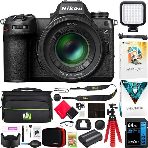 Nikon Z6iii Full Frame Frrorless FX 6K Camera Camera Camera | نموذج شريك Nikon USA الرسمي | Body 1890 Bundle مع محول Mount FTZ II + حقيبة ظهر DECO + LED + مجموعة البرامج in Kuwait