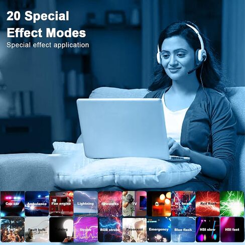 عصا إضاءة LED EBTOOLS RGB، 20 وات 1800K-9000K، أكثر من 95 CRI، لون كامل، ضوء فيديو RGB مغناطيسي محمول باليد، مع لوحة، تعديل 36000 لون، 2600 مللي أمبير في الساعة، للتصوير الفوتوغرافي، البث المباشر in Kuwait