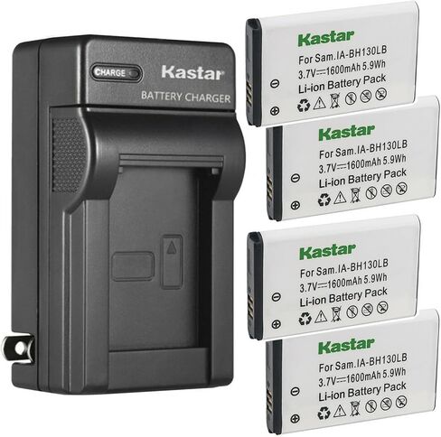 بديل شاحن بطارية حائط تيار متردد من Kastar IA-BH130LB لكاميرا Samsung SMX-C100، SMX-C200، SMX-K40 SMX-K40BP SMX-K40EDC SMX-K40LN SMXC13GP SMXC13LN SMXC13، SMX-K44 SMX-K44BP SMX-K44BN in Saudi Arabia