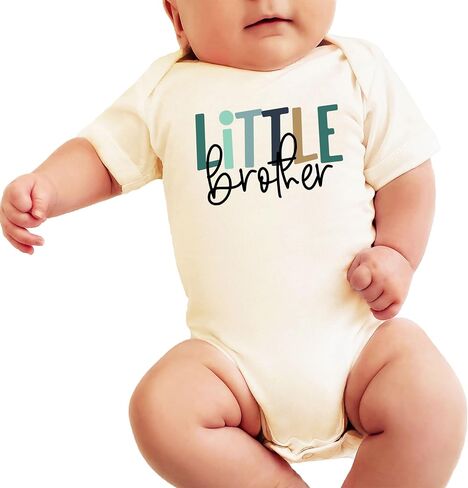 Olive Loves Apple Little Brother Bodysuit for Baby Boy Little Bro Outfit for Newborn Matching Sibling Outfit in Kuwait