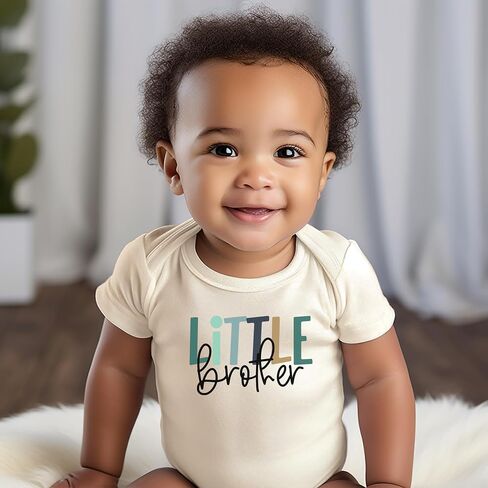 Olive Loves Apple Little Brother Bodysuit for Baby Boy Little Bro Outfit for Newborn Matching Sibling Outfit in Kuwait