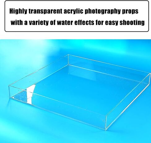 Highly Transparent Square Acrylic Water Tank, Shallow Water Tank Photography Props, 5MM Thick Multifunctional Display Box(20x20x10cm/7.9x7.9x3.9in) in Saudi Arabia