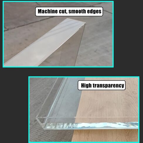 Highly Transparent Square Acrylic Water Tank, Shallow Water Tank Photography Props, 5MM Thick Multifunctional Display Box(20x20x10cm/7.9x7.9x3.9in) in Saudi Arabia