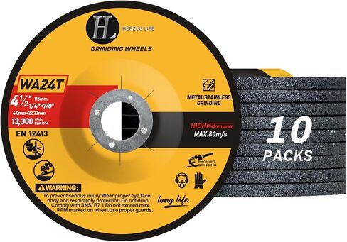 Grinding Wheels 4 1/2 inch Grinder Wheel for Metal & Stainless Steel,Grinding Disc for Angle Grinder 4-1/2'' x 1/4'' x 7/8''-10 Pack in Kuwait