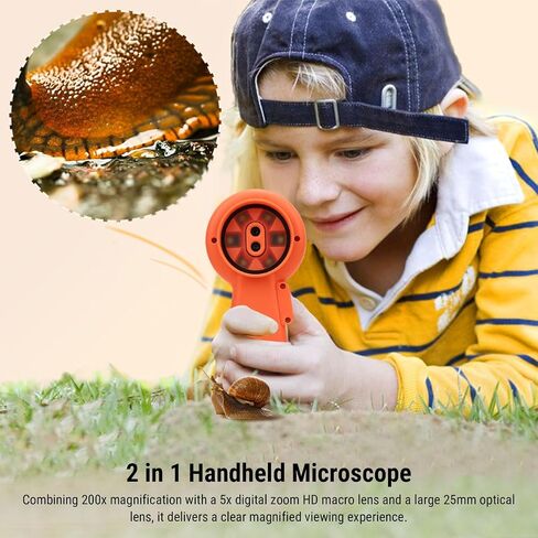 Dpofirs Magnifying Glass Portable Handheld Digital Microscope Camera, 200x Magnification Autofocus Magnifier, Microscope for Kids Adults in Saudi Arabia