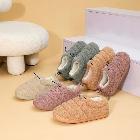Women's Indoor Slipper Memory Foam Ladies Warm House Shoes Closed Back Non-Slip Indoor and Outdoor Slipper in Saudi Arabia
