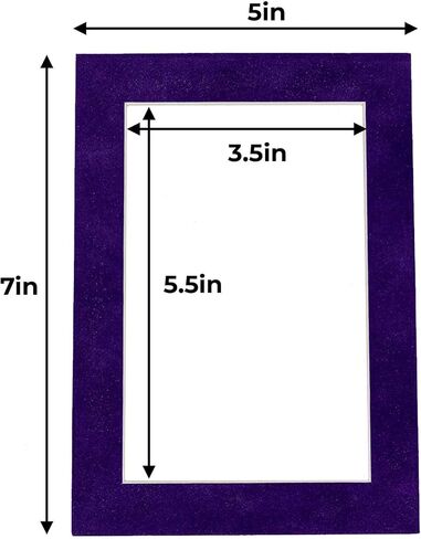 Poster Palooza 5x7 Mat for 4x6 Photo - Precut Royal Blue Suede Picture Matboard for Frames Measuring 5 x 7 Inches - Bevel Cut Matte to Display Art Measuring 4 x 6 Inches - Acid Free ONE MAT in Saudi Arabia