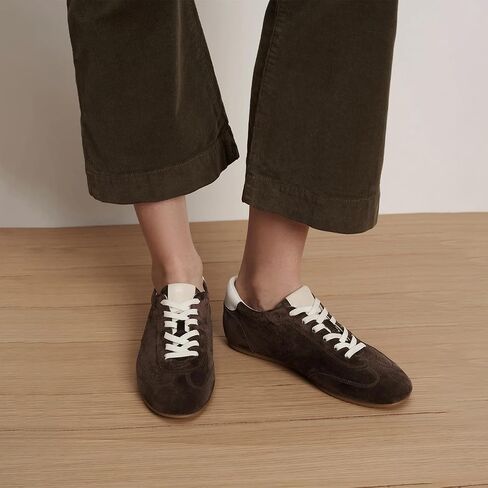 Suede Sneakers for Women Comfortable Round Toe Non Slip Retro Athletic Sneaker Casual Lace-Up Walking Lightweight Tennis Shoes in Saudi Arabia