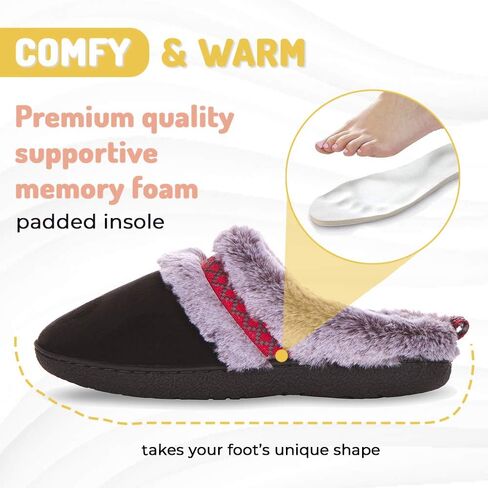 شبشب منزل Floopi للاستخدام الداخلي والخارجي للنساء - نعل داخلي من إسفنج الذاكرة، ونعل خارجي من المطاط الصلب - سدادة مبطنة بالفرو، زخرفة أزتيك - أحذية نوم شتوية دافئة - أحذية منزلية سهلة الارتداء in Kuwait