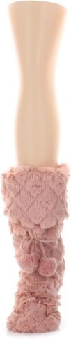 MeMoi Fuzzy Wuzzy Diamond Knit PomPom Slippers in Saudi Arabia