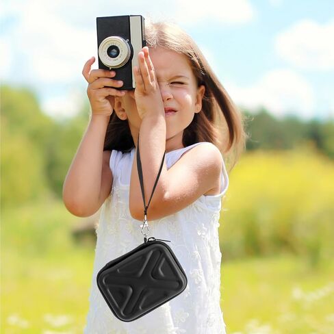 حافظة كاميرا لكاميرات AbergBest 21 ميجا بيكسل 2.7 بوصة LCD قابلة لإعادة الشحن HD/Kodak Pixpro/Canon PowerShot ELPH 180/190/Sony DSCW800/DSCW830، حقيبة واقية لحمل السفر للكاميرا الرقمية - أسود in Kuwait
