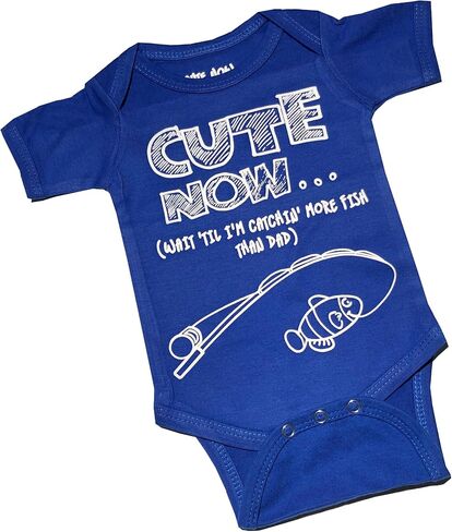 Cute Now... Wait 'Til I'm Catchin' More Fish Than Dad - Baby Infant Fishing Bodysuit Short Sleeve in Saudi Arabia