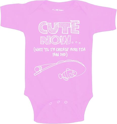 Cute Now... Wait 'Til I'm Catchin' More Fish Than Dad - Baby Infant Fishing Bodysuit Short Sleeve in Saudi Arabia