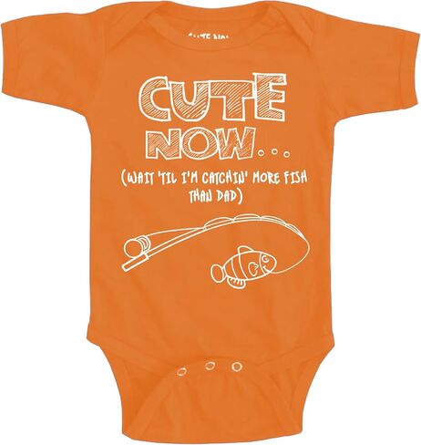 Cute Now... Wait 'Til I'm Catchin' More Fish Than Dad - Baby Infant Fishing Bodysuit Short Sleeve in Saudi Arabia