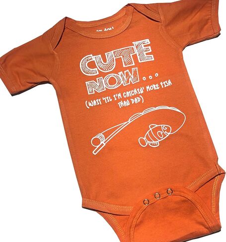 Cute Now... Wait 'Til I'm Catchin' More Fish Than Dad - Baby Infant Fishing Bodysuit Short Sleeve in Saudi Arabia