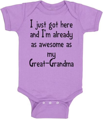 Cute Rascals Baby Bodysuit Got Here Already Awesome Great-Grandma Grandmother Boy & Girl Baby Clothes Funny Cotton Lavender Design Only Newborn in Saudi Arabia