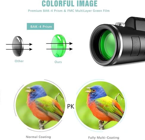 Monocular Telescope, 40 x 60 High Definition Bak4 【Monocular HD for Adult Bird Watching Outdoor Travel Sightseeing in Saudi Arabia
