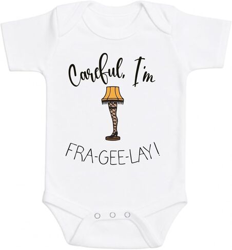 JGT Designs Careful I’m FRA-GEE-LAY Baby Onesie® – Funny Christmas Story Baby Bodysuit – Holiday Newborn Outfit in Saudi Arabia