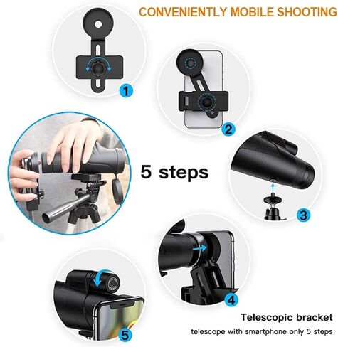 High Power Binoculars, 10-30x 50 HD Monocular Telescope, High Power Magnification Monocular for Adults with Multiple Magnification, Smartphone Holder, Rotatable Tripod, BAK4 Prism for Wildlife in Saudi Arabia