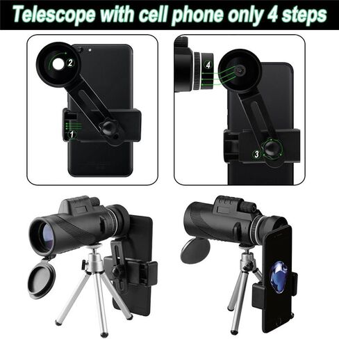 40 x 60 Monocular Telescope, High Power HD with Smartphone Holder and Tripod Waterproof with for Adult Bird Watching Outdoor Travel Sightseeing in Saudi Arabia