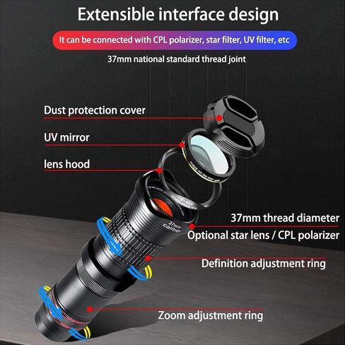 15-45X Monocular Telescope, Super Telephoto Zoom HD Waterproof Monocular with Smartphone Adapter and Tripod for Adult Bird Watching Outdoor Travel Sightseeing in Saudi Arabia