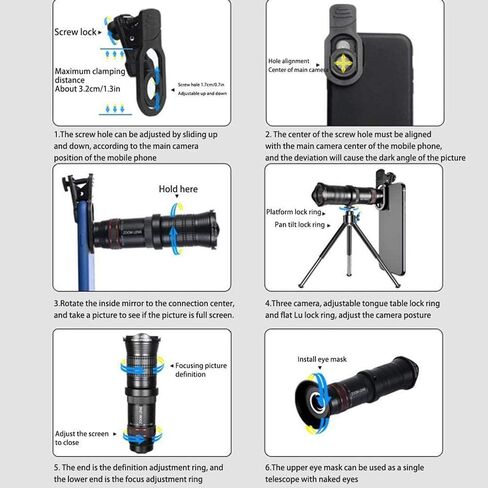 15-45X Monocular Telescope, Super Telephoto Zoom HD Waterproof Monocular with Smartphone Adapter and Tripod for Adult Bird Watching Outdoor Travel Sightseeing in Saudi Arabia
