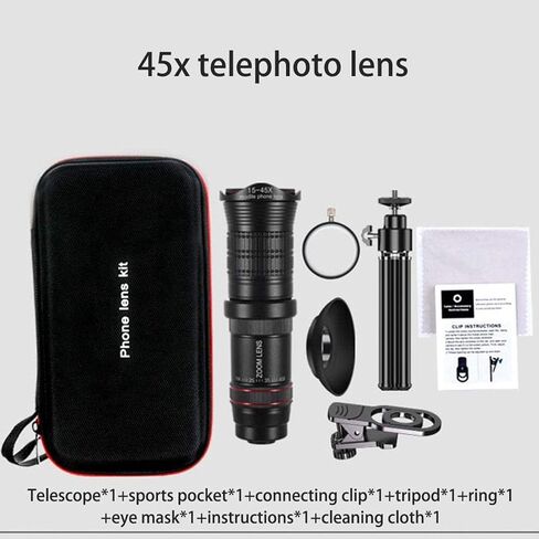 15-45X Monocular Telescope, Super Telephoto Zoom HD Waterproof Monocular with Smartphone Adapter and Tripod for Adult Bird Watching Outdoor Travel Sightseeing in Saudi Arabia