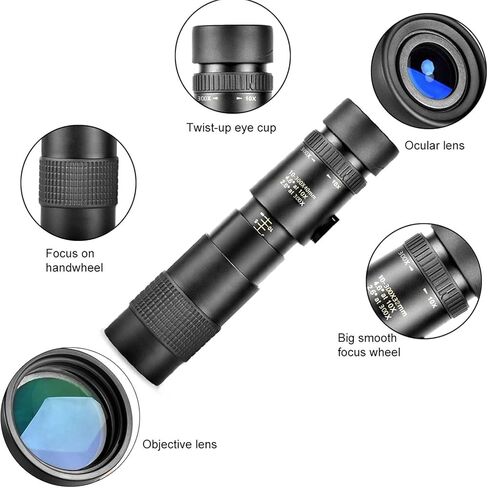 Monocular Telescope with 10-300X40mm Zoom, Portable HD High Power Compact Waterproof Telescope for Adult Bird Watching Outdoor Travel Sightseeing in Saudi Arabia