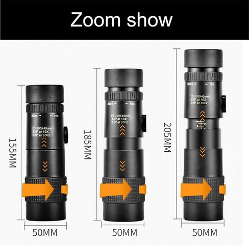 Monocular Telescope with 10-300X40mm Zoom, Portable HD High Power Compact Waterproof Telescope for Adult Bird Watching Outdoor Travel Sightseeing in Saudi Arabia