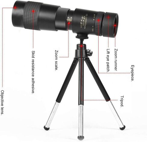 Monocular Telescope with 10-300X40mm Zoom, Portable HD High Power Compact Waterproof Telescope for Adult Bird Watching Outdoor Travel Sightseeing in Saudi Arabia