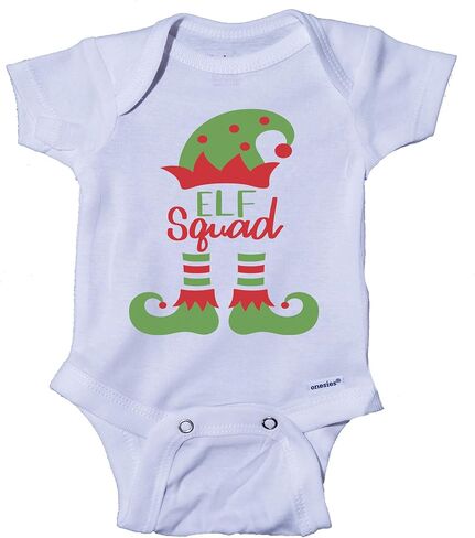 Ink Trendz® ELF Squad Cute Christmas Elf Onesie® بدلة عيد الميلاد الأولى من قطعة واحدة Creeper in Saudi Arabia