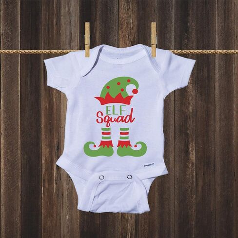 Ink Trendz® ELF Squad Cute Christmas Elf Onesie® بدلة عيد الميلاد الأولى من قطعة واحدة Creeper in Saudi Arabia