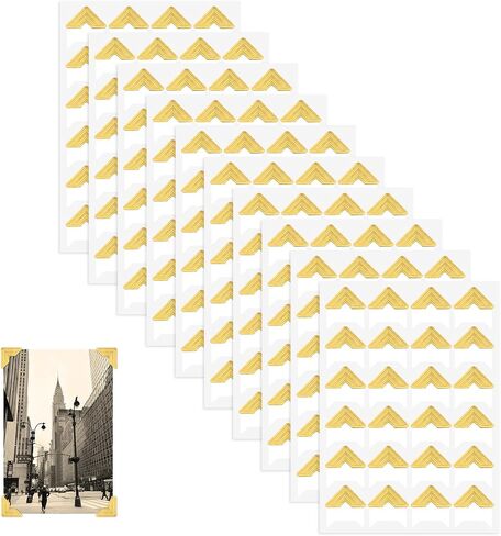 Generic 240 Pieces Gold Photo Corners for Scrapbooking, 10 Sheets, Modern Style, Paper Material, Indoor Use in Saudi Arabia