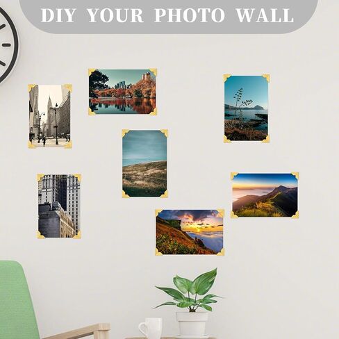 Generic 240 Pieces Gold Photo Corners for Scrapbooking, 10 Sheets, Modern Style, Paper Material, Indoor Use in Saudi Arabia