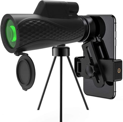 12 x 42 Monocular Telescope, Waterproof, Anti-Fog Monocular Scope, Adjustable Smartphone Adapter Tripod Smartphone Holder for Adult Bird Watching Outdoor Travel Sightseeing in Saudi Arabia