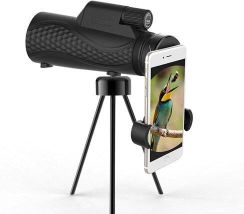 12 x 42 Monocular Telescope, Waterproof, Anti-Fog Monocular Scope, Adjustable Smartphone Adapter Tripod Smartphone Holder for Adult Bird Watching Outdoor Travel Sightseeing in Saudi Arabia