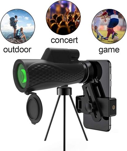 12 x 42 Monocular Telescope, Waterproof, Anti-Fog Monocular Scope, Adjustable Smartphone Adapter Tripod Smartphone Holder for Adult Bird Watching Outdoor Travel Sightseeing in Saudi Arabia
