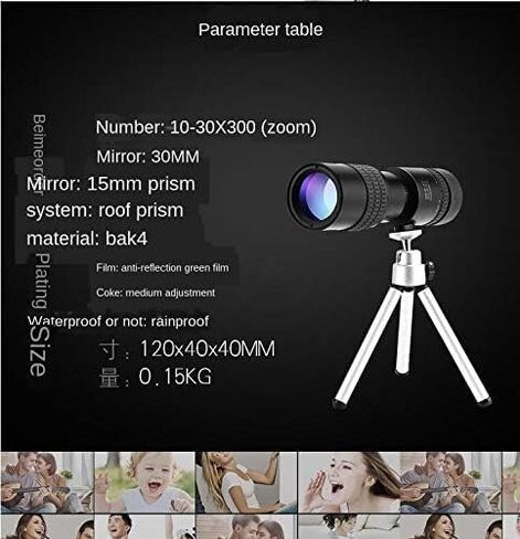 Monocular Telescope with Telescopic Tripod, 10-30 Zoom Mobile Phone Camera Mini Telescope, 40mm Magnifying Glass Caliber Zoom Telescope for Adult Bird Watching Outdoor Travel Sightseeing in Saudi Arabia