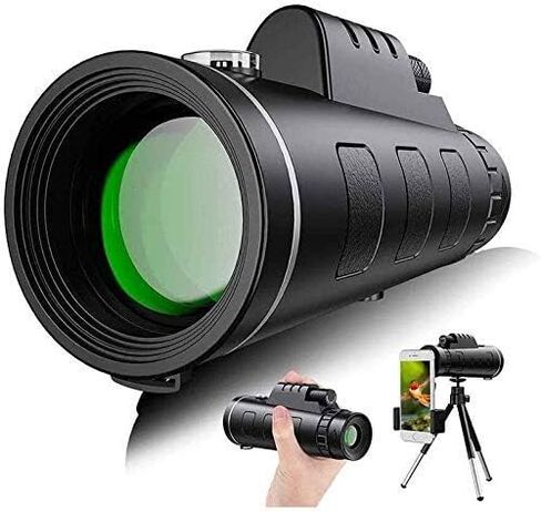 80 x 100 High Power HD Monocular with Smartphone Holder and Tripod Waterproof Monocular with for Bird Watching, Travel, Camping, Hunting, Hiking,Monocular Telescope - in Saudi Arabia